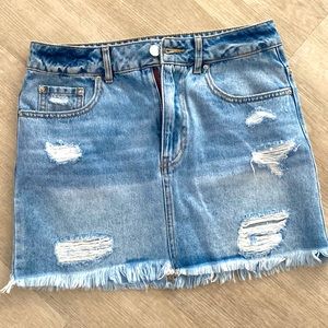 Distressed Denim skirt